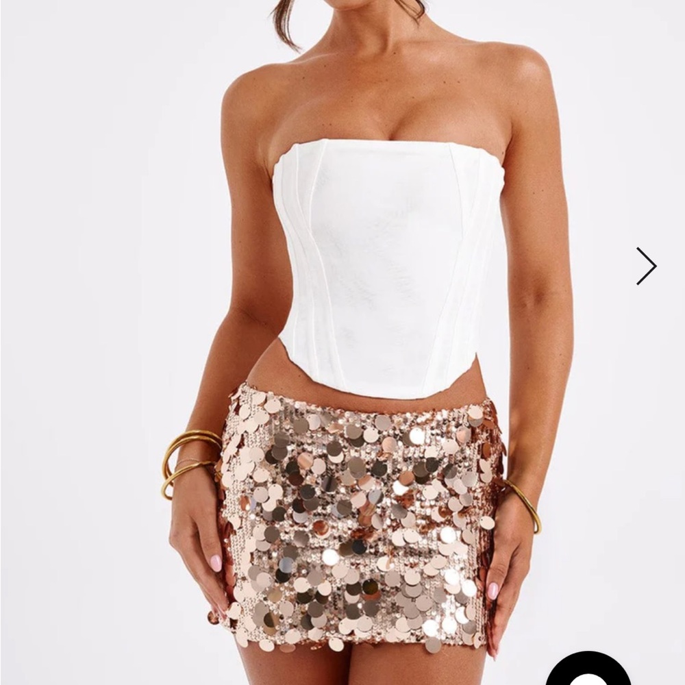 Gold Sequin Mini Skirt Cocktail